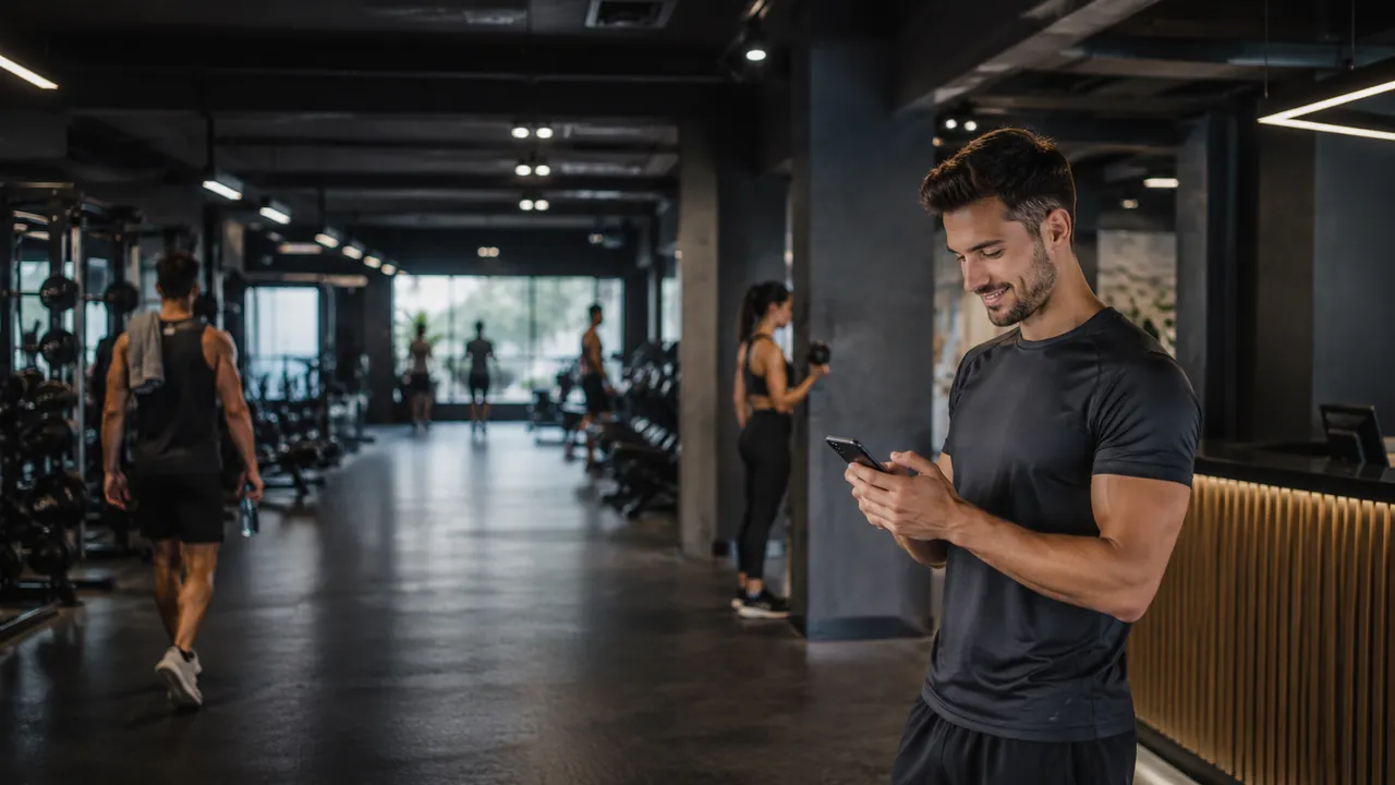Zona principal de gimnasio contemporáneo para usuarios
